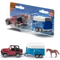 SIEPER Modellauto siku Jeep Wrangler mit Pferdeanhänger 1:55