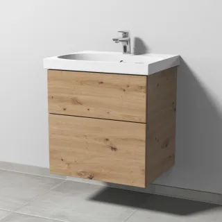 Sanipa 3way Waschtischunterbau zu Geberit Acanto Waschtisch mit 2 Auszügen, Eiche Natural-Touch SM41585