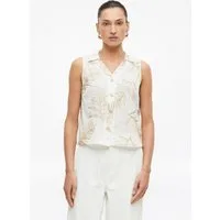 s.Oliver Blusentop Bluse Ärmellose Bluse mit Stickerei