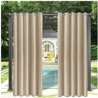 Qelus Vorhang Blickdicht Gardinen Wasserdicht Wetterfest Outdoorvorhänge (1 St), für Sonnenschutz Balkon Pavillon Terrasse
