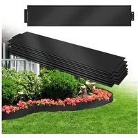 FIVMEN Rasenkante Metall Beetumrandung Verzinkt Beetbegrenzung Rasenbleche, 5Pcs, 100x15cm /100x18cm per Stück, Flexible Mähkante Palisade Schwarz/Silber/Rost
