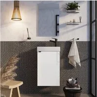 welltime Badmöbel-Set Badmöbel-Set Gesa, Schrank mit Waschbecken und Spiegel, wandhängend, Waschbeckenunterschrank mit Wachbecken und Spiegel
