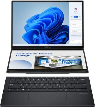 Asus Zenbook Duo OLED UX8406MA-PZ103W [14'' Touch Core Ultra 9 185H 29GHz 32GB RAM 1TB SSD Intel Arc Graphics Win 11 Home] schwarz