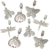 ToCi Tischtuchklammer Tischtuchklammer Tischdeckenbeschwerer Silber 8er Set - Mix Glänzend