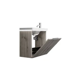 Burgbad Keramik Waschtisch-Set Eqio Eiche Dekor Silber/Alpinweiss, SFPQ053F6015C0001 SFPQ053F6015C0001
