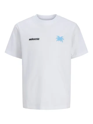 JACK&JONES - JCOCLUB BACK IMAGERY TEE SS CN JNR Bright White - Gr. - 152