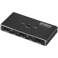 SpeaKa Professional SpeaKa Professional HDMI 2.0 Slim KVM 2X1 USB2.0 +IR, Black HDMI-Swit Adapter