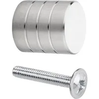 SO-TECH® Möbelknopf BRISTOL Ø 15 - 30 mm Edelstahl gebürstet, modern Knopf Knauf incl. Schraube