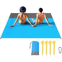 Picknickdecke Campingdecke,Strandmatte,Stranddecke Sandfrei,210 x 200 cm,Wasserdicht, Mutig, Strandtuch 4 Befestigung Ecken für den Strand,Wandern,Campen & Outdoor