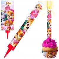 PAW PATROL Tortenstecker Tortenfontäne Paw Patrol 12cm – Skye & Everest Party Kerze, (1-tlg)