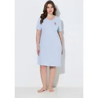 Ulla Popken Bigshirt Bigshirt Brieftauben V-Ausschnitt Halbarm