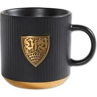VfB Stuttgart Tasse VfB Stuttgart Wappen Platine schwarz matt, Keramik