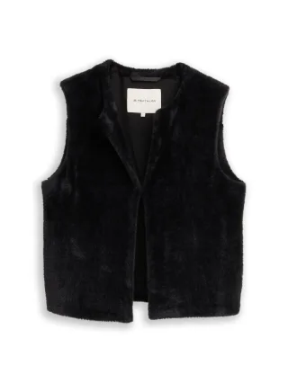 Tom Tailor - Teddy Weste mit Taschen deep black - Gr. - L