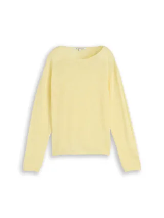 Denim Tom Tailor - Strickpullover mit Alpaka-Anteil soft vanilla yellow melange - Gr. - XL
