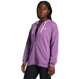 Under Armour - "Rival Terry" Hoodie mit durchgehendem Reißverschluss für Damen, Übergroß (Violett)