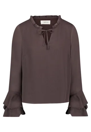 CARTOON - Bluse mit Volant-Details braun - Gr. - 36