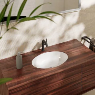 hansgrohe Xuniva Unterbauwaschtisch 61048450 450x350mm, mit Hahnloch, mit Überlauf, SmartClean, weiß