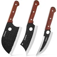 D.Perlla Messer-Set Metzgermesserset, 3-teiliges Kochmesserset (Set, 3-tlg)
