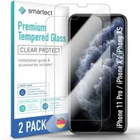 smartect Displayschutzglas 2X Schutzglas Panzerfolie für iPhone 11 Pro / iPhone X / iPhone XS für iPhone 11 Pro / iPhone X / iPhone XS, Set, 2 Stück, Schutzfolie Glasschutz