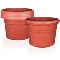 BigDean Blumentopf Pflanzkübel aus Kunststoff rund (Set, 6 St., Blumentöpfe), Blumentöpfe, Wetterfest, Hochwertig, Blumenkübel, Pflanztöpfe