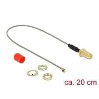 Antennenkabel RP-SMA (Buchse zum Einbau) > MHF (Stecker) grau/gold, 20cm