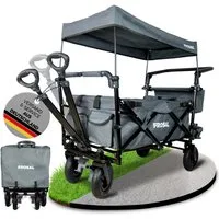 Frosal Bollerwagen Leo grau mit Luftreifen faltbar, faltbar grau