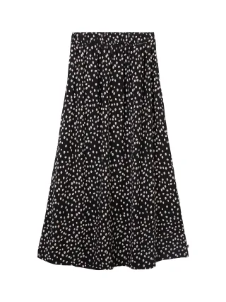 Denim Tom Tailor - Maxirock aus fließender Viskose black flower minimal print - Gr. - XS