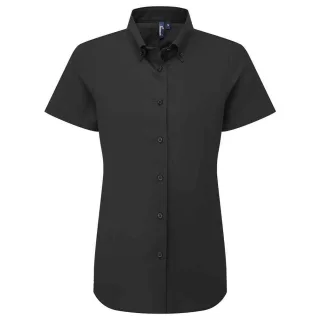 Premier - "Supreme" Formelles Hemd für Damen kurzärmlig (Schwarz)
