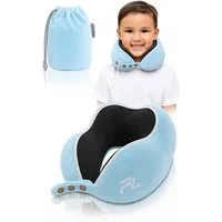 FLOWZOOM Nackenhörnchen COMFY KIDS Nackenkissen Kinder – Reisekissen Memory-Schaum, Kinder-Reisekissen Memory-Foam - Nackenhörnchen Kinder