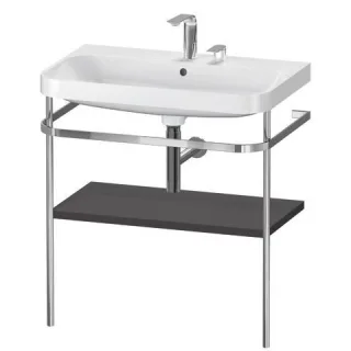 Duravit Happy D.2 Plus c-shaped Set mit Metallkonsole Graphit Supermatt 775x490x850 mm - HP4837E8080 HP4837E8080