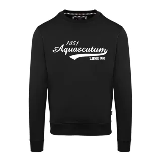 Aquascutum - Sweatshirt für Herren, Rundhalsausschnitt, Regulär (Schwarz)