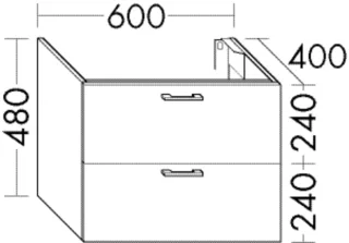 Burgbad Waschtischunterschrank System 30 Preisgruppe 1 Aqua 480x1200x400 Nussbaum Dekor Smartline WVIN120F6330