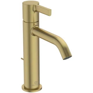 Ideal Standard Waschtischarmatur Joy Grande Ausladung 135mm mit Ablaufgarnitur Brushed Gold, BE278A2 BE278A2