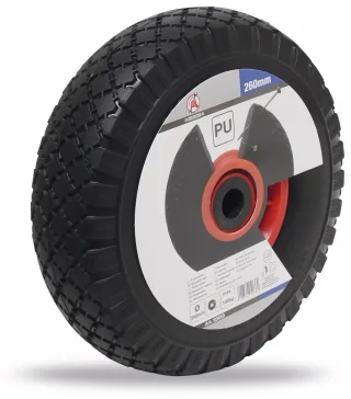 BGS TECHNIC PU Rad für Sackkarre und Bollerwagen, Rot/schwarz Ø 260 mm