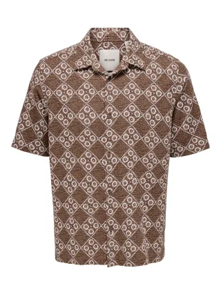 ONLY&SONS - ONSJOHNSON REG SS 036 SHIRT Potting Soil - Gr. - M