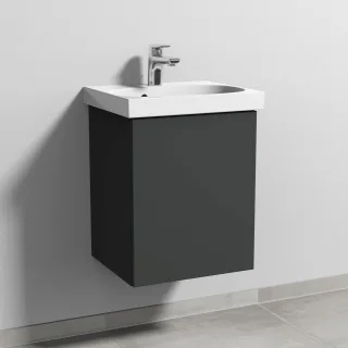 Sanipa 3way Waschtischunterbau zu Geberit Acanto Waschtisch mit 1 Tür, Graphit-Matt SP4141B