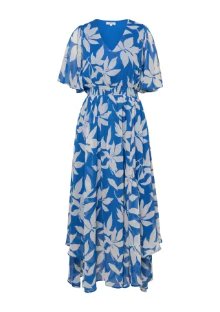 s.Oliver - Kleid blau/weiß - Gr. - 38