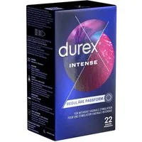 durex Kondome Intense Packung mit, 22 St., stimulierende Markenkondome für einen gemeinsamen Höhepunkt