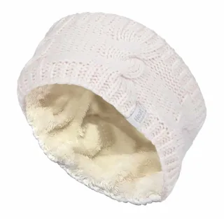 Damen Kabel gestrickt Fleece gefüttert Thermal Winter Ohrwärmer Stirnband