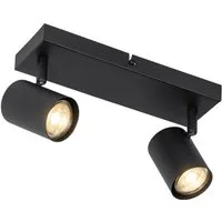 Qazqa LED Aufbaustrahler Jeana, ohne Leuchtmittel, Warmweiß, QAZQA Aufbau­spot, gu10, Schwarz, Stahl, Modern