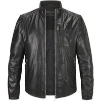 Milestone Lederjacke MSJumper aus feinem Lammleder Stehkragen mit Strickdetails
