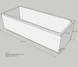Neuesbad Wannenträger für Bette Form/Safe 190x80 SW12051