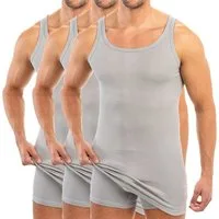 HERMKO Unterhemd 3007 (Pack, 3er) 100 % BIO-Baumwolle extralanges Tank Top (10 cm) hergestellt in EU