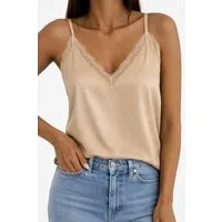 Worldclassca Trägertop Worldclassca Damen Trägertop mit Spitze Sommer Spaghetti Top Locker Trägertop mit Spitze - Sommer Top