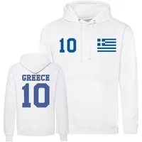 Youth Designz Kapuzenpullover Griechenland Herren Hoodie Pullover im Fußball Trikot Look mit trendigem Frontprint