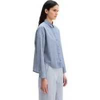Marc O'Polo Hemdbluse bequem weite Form, garngefärbter Chambray, Kentkragen