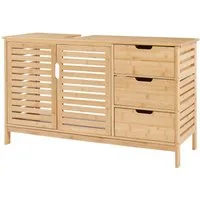 en.casa Waschbeckenunterschrank »Boksereys« Badezimmerschrank 60 x 100 x 35 cm Bambus Natur