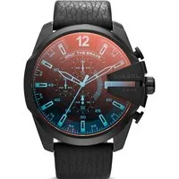 Diesel Chronograph MEGA CHIEF DZ4323, Quarzuhr, Armbanduhr, Herrenuhr, Stoppfunktion, Lederarmband