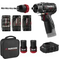 PARKSIDE PERFORMANCE® Akku-Drehschlagschrauber 12 V Akku-Bohrschrauber-Starterset PBSPA 12 mit 2 Akkus und Bohrerset