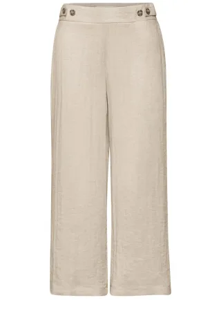 Street One - Wide Leg Hose im Leinen-Look beige - Gr. - 26